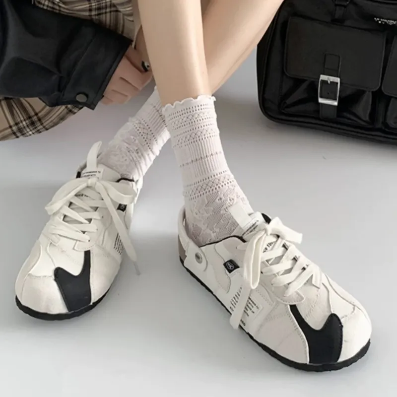 ABCYLM Quiet Abrasion Resistant Slip Resistant Closed Toe Slippers Women's Stylish White And Black-2