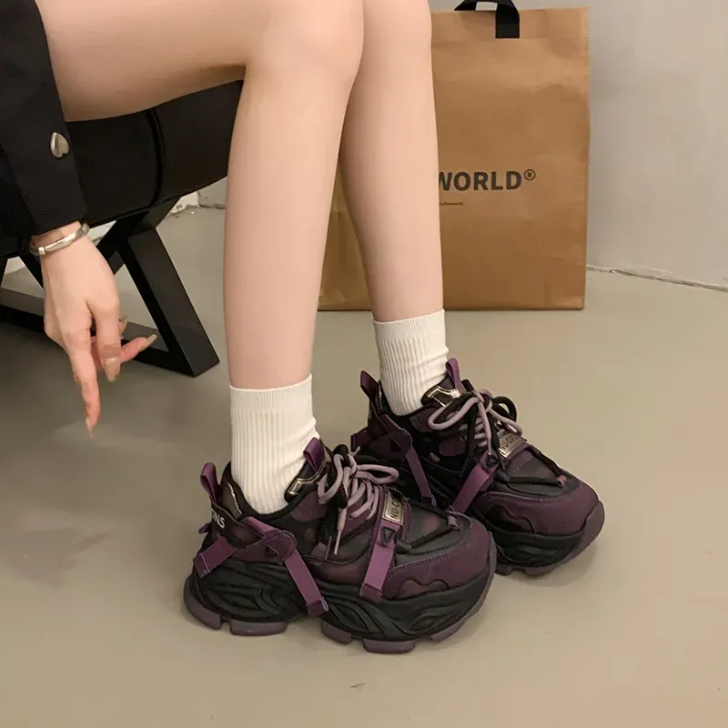 ABCYLM Cushioning, Slip Resistant, Impact Resistant Low Top Chunky Sneakers Women's-14