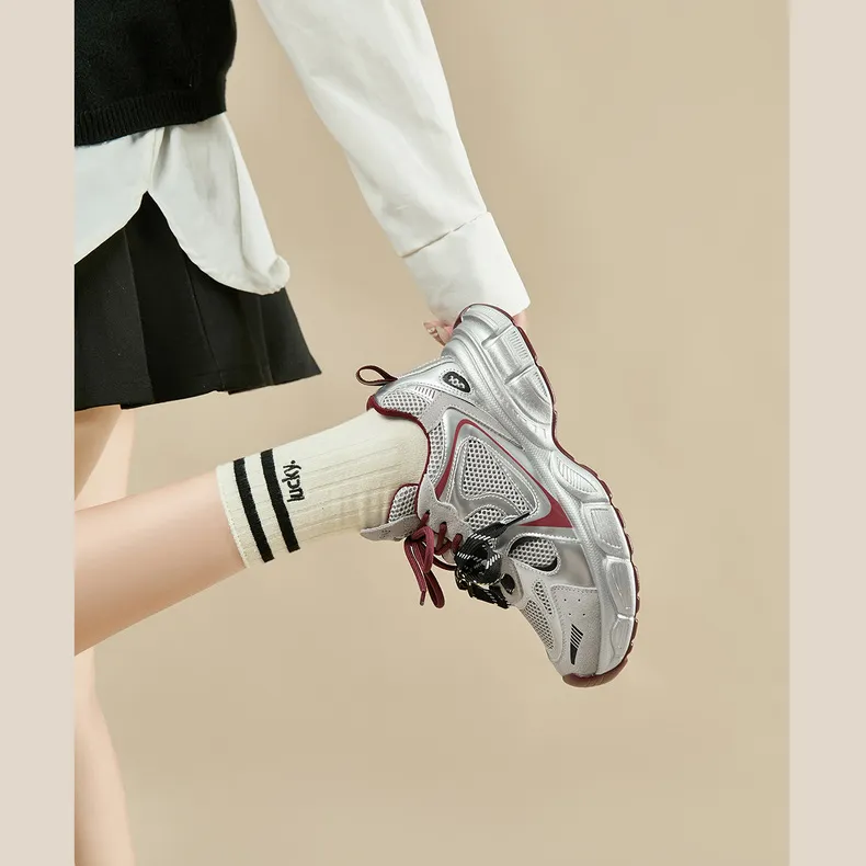 ABCYLM Cushioning Slip Resistant Coverage Low Top Chunky Sneakers Women's-2
