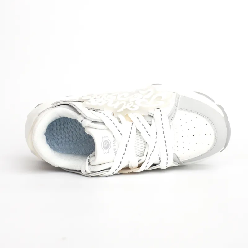 PAIN OR PLEASURE Kids' Skateboarding Shoes White Gray Teenagers-2