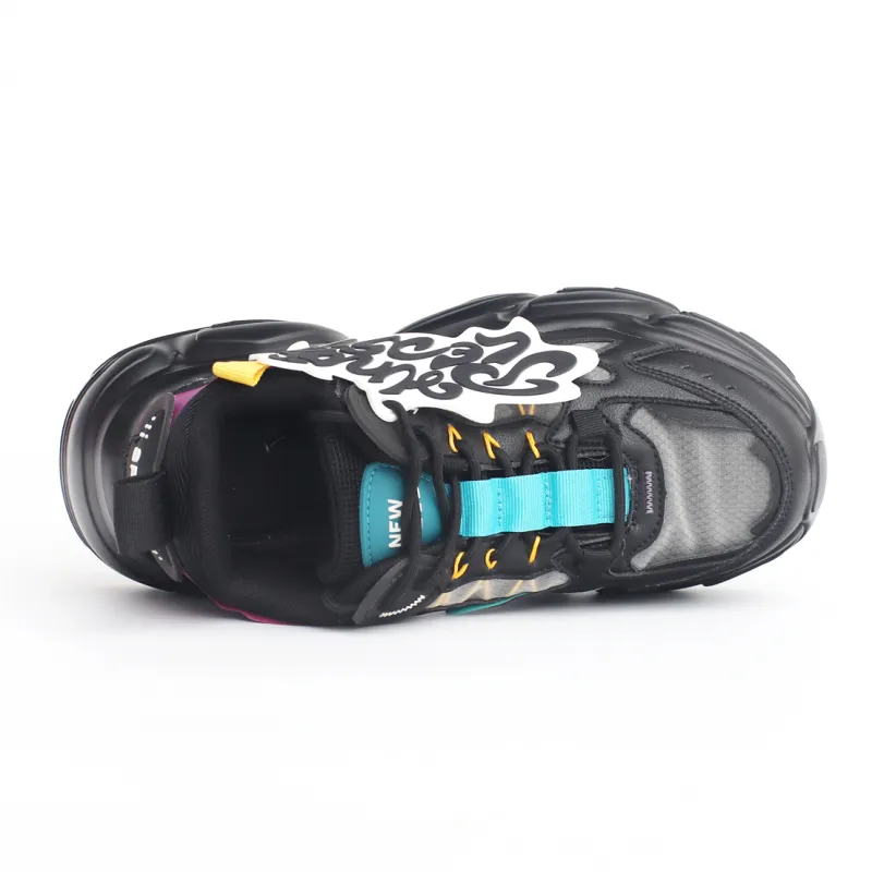 PAIN OR PLEASURE Slip Resistant Low Top Kids Lifestyle Shoes Black Teenagers-2