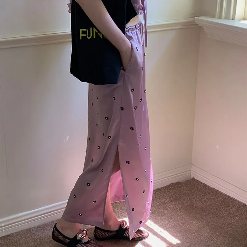 CARIEDO Casual Long Skirts Women's Purple-3