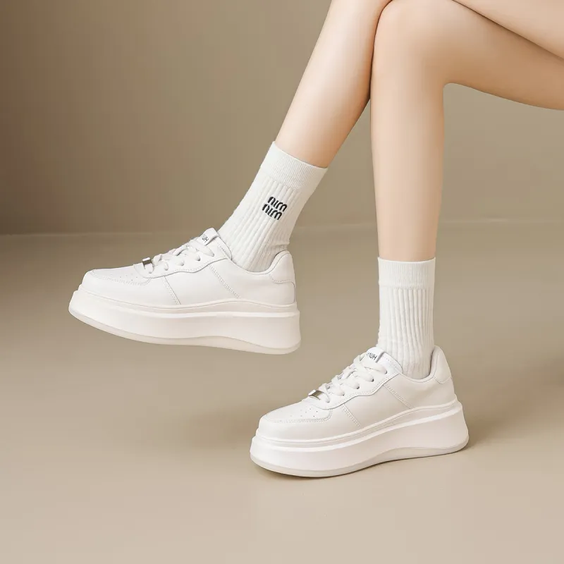 HUANAI Low Top Skateboard Shoes Women's White-2