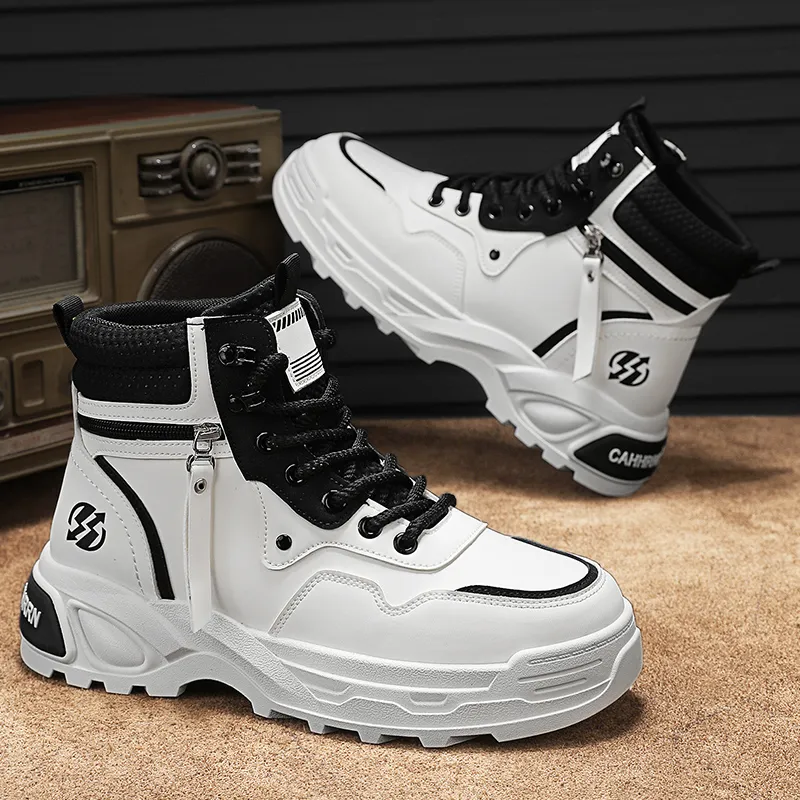 HUANAI Martin Boots Men Black-9