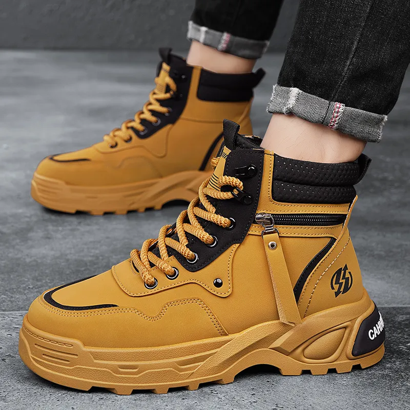 HUANAI Martin Boots Men Black-3