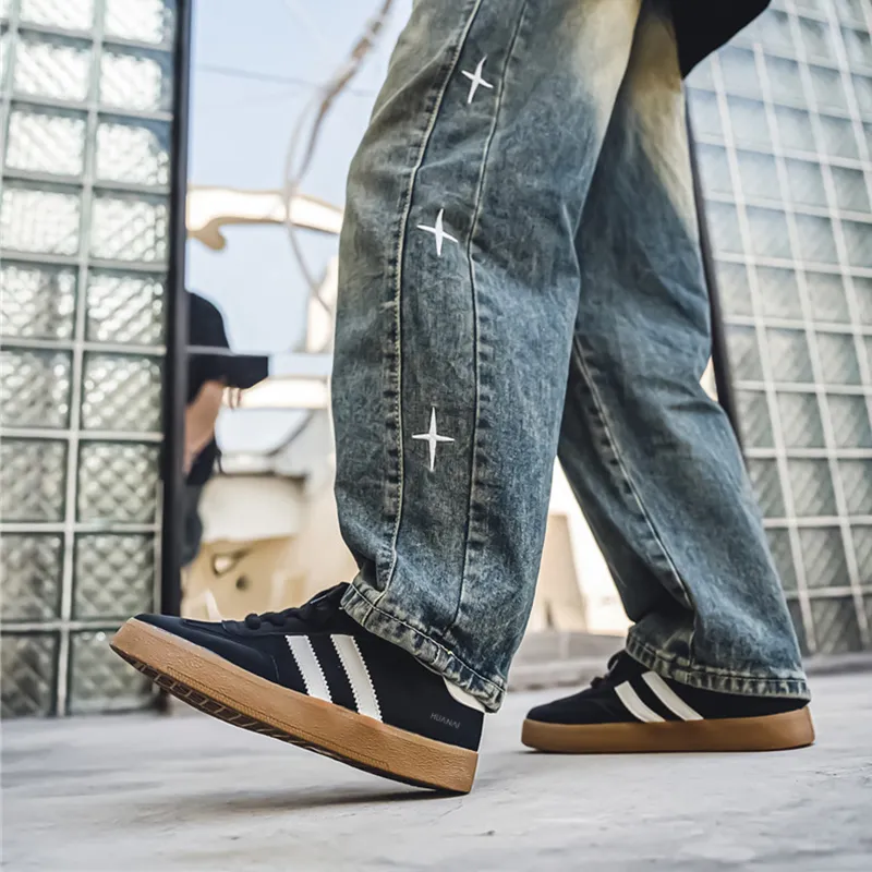 HUANAI Slip-Resistant Low-Top Skateboard Shoes Men's-2