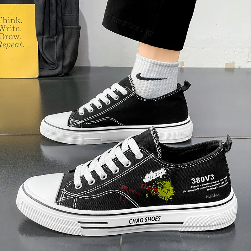 HUANAI Abrasion-Resistant Low-Top Canvas Shoes Men's-2