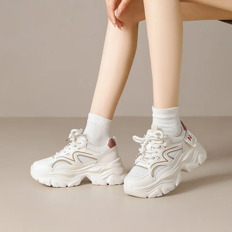 HUANAI Lightweight Height Increasing Low Top Chunky Sneakers Women's-1