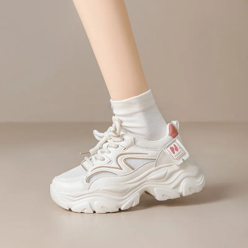 HUANAI Lightweight Height Increasing Low Top Chunky Sneakers Women's-3