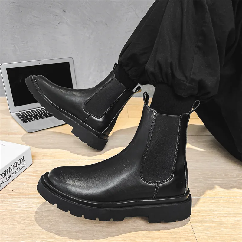 HUANAI Short Chelsea Boots Men's-7