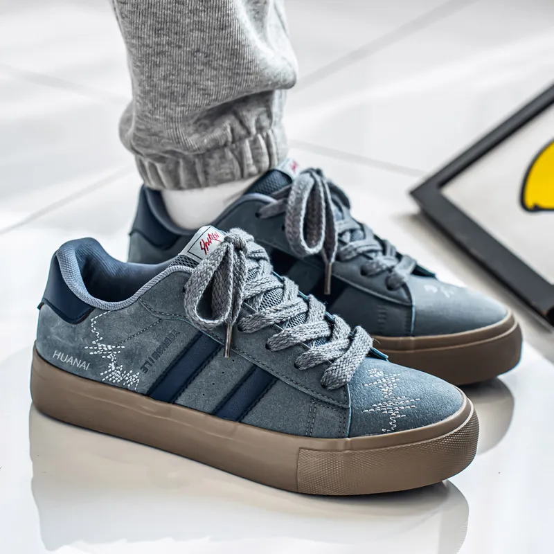 HUANAI Slip Resistant, Abrasion Resistant, Breathable Low Top Skateboard Shoes Men's-8