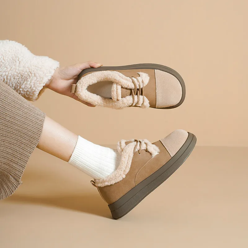 HUANAI Low Top Casual Shoes Women's Khaki-5