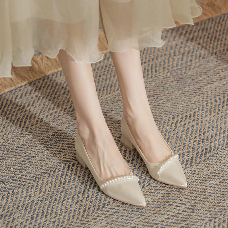 HUANAI High Heels Women's Apricot-2
