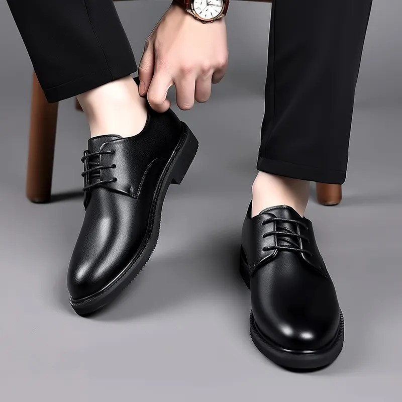 HUANAI Dress Shoes Men Low Top-4