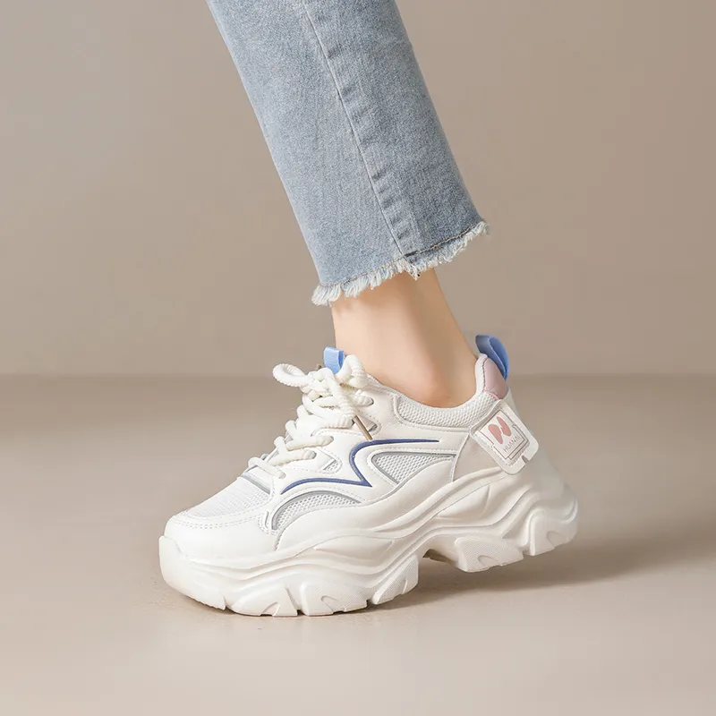 HUANAI Lightweight Height Increasing Low Top Chunky Sneakers Women's-8