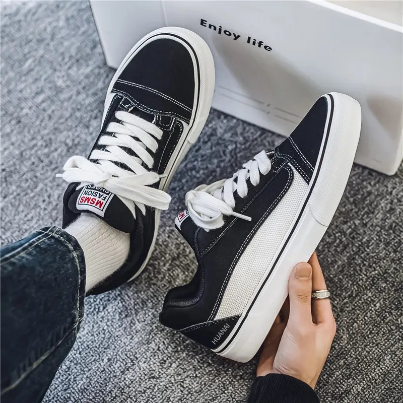 HUANAI Anti Slip Wear Resistant Low Top Skateboard Shoes Men's-11
