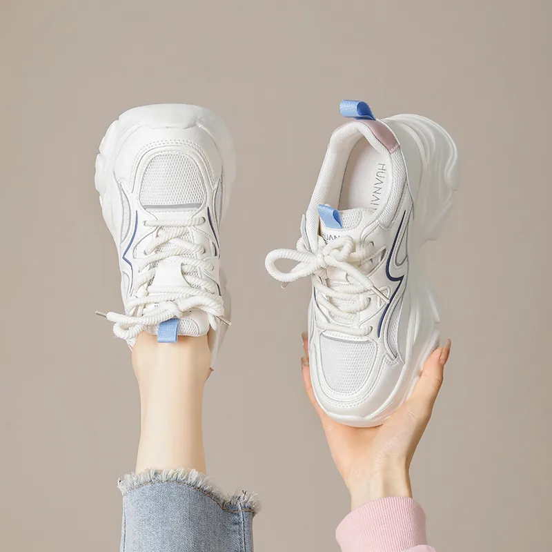 HUANAI Lightweight Height Increasing Low Top Chunky Sneakers Women's-10