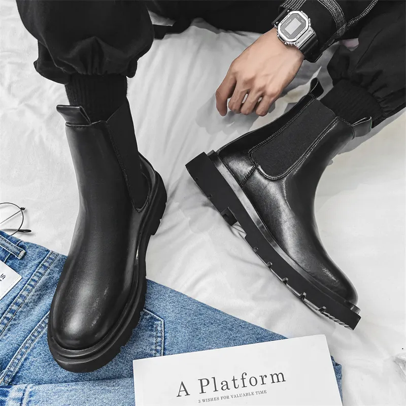 HUANAI Short Chelsea Boots Men's-4