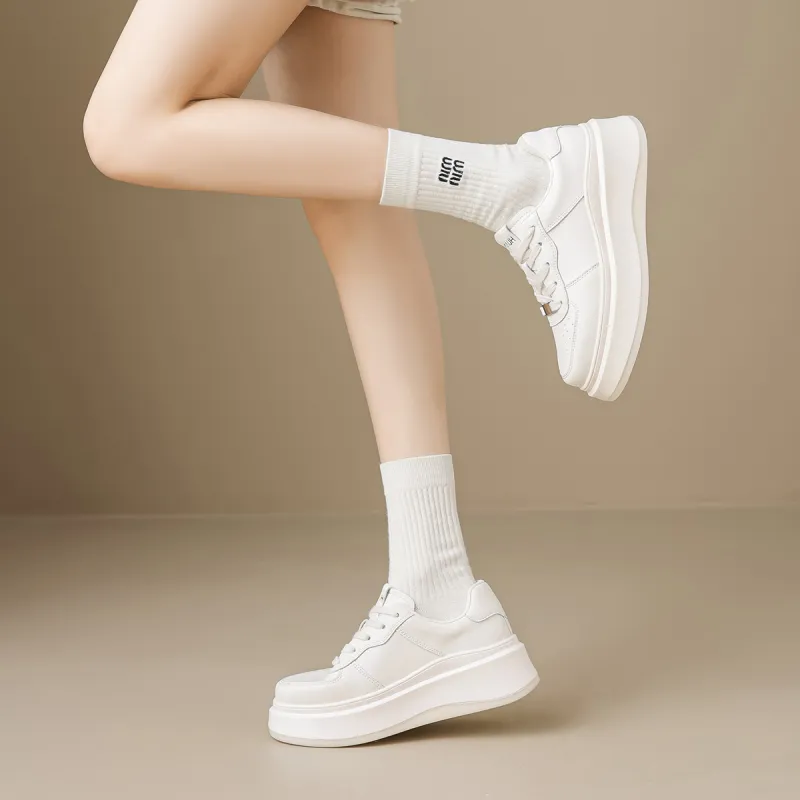 HUANAI Low Top Skateboard Shoes Women's White-1