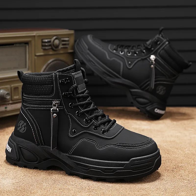 HUANAI Martin Boots Men Black-5