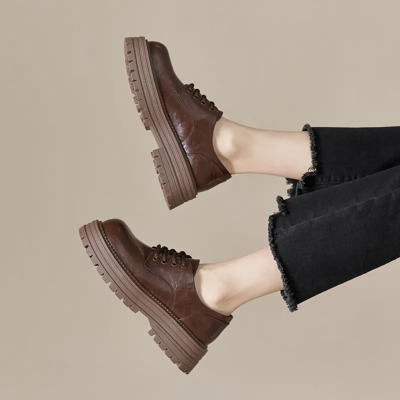 HUANAI Loafers Women's Black/Brown-10