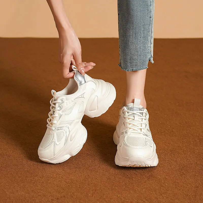 HUANAI Lightweight Height Increasing Low Top Chunky Sneakers Women's-1