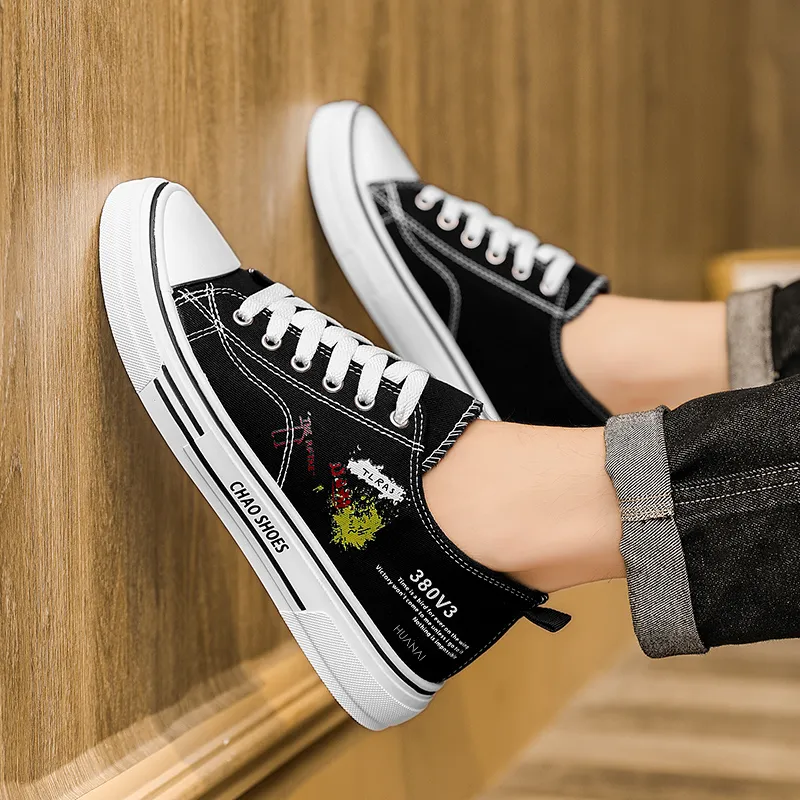 HUANAI Abrasion-Resistant Low-Top Canvas Shoes Men's-1
