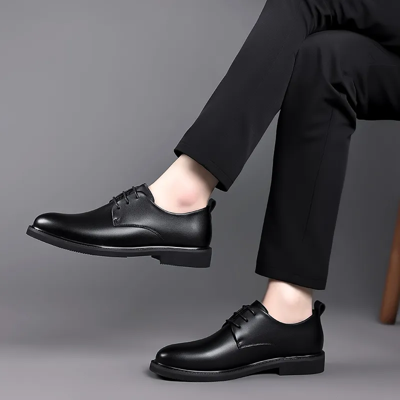 HUANAI Dress Shoes Men Low Top-5