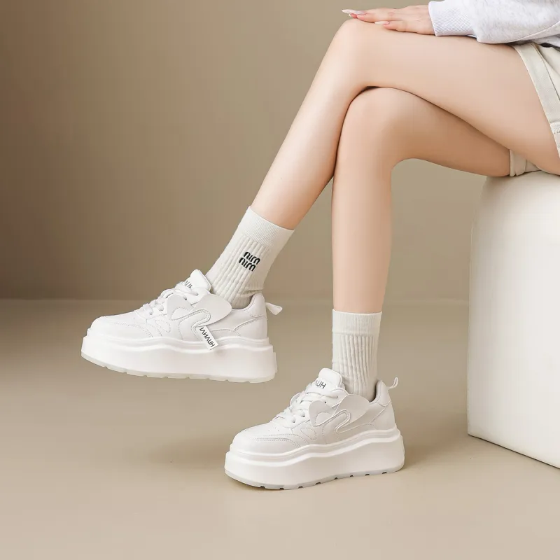 HUANAI Low Top Skateboard Shoes Women's White-3