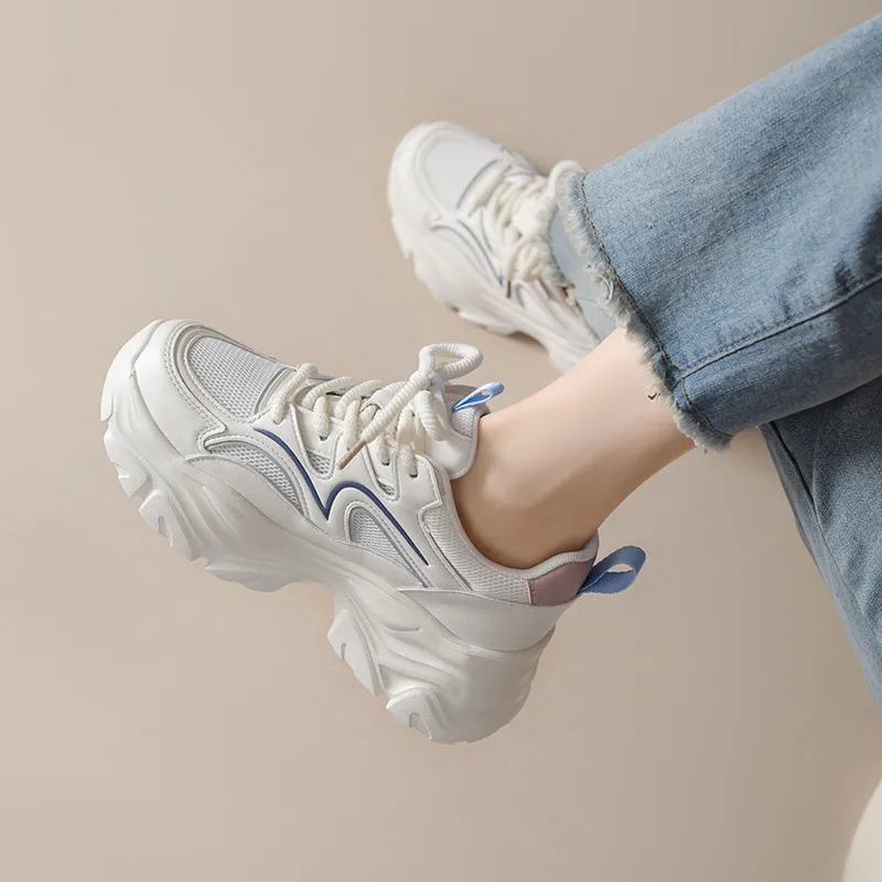 HUANAI Lightweight Height Increasing Low Top Chunky Sneakers Women's-7