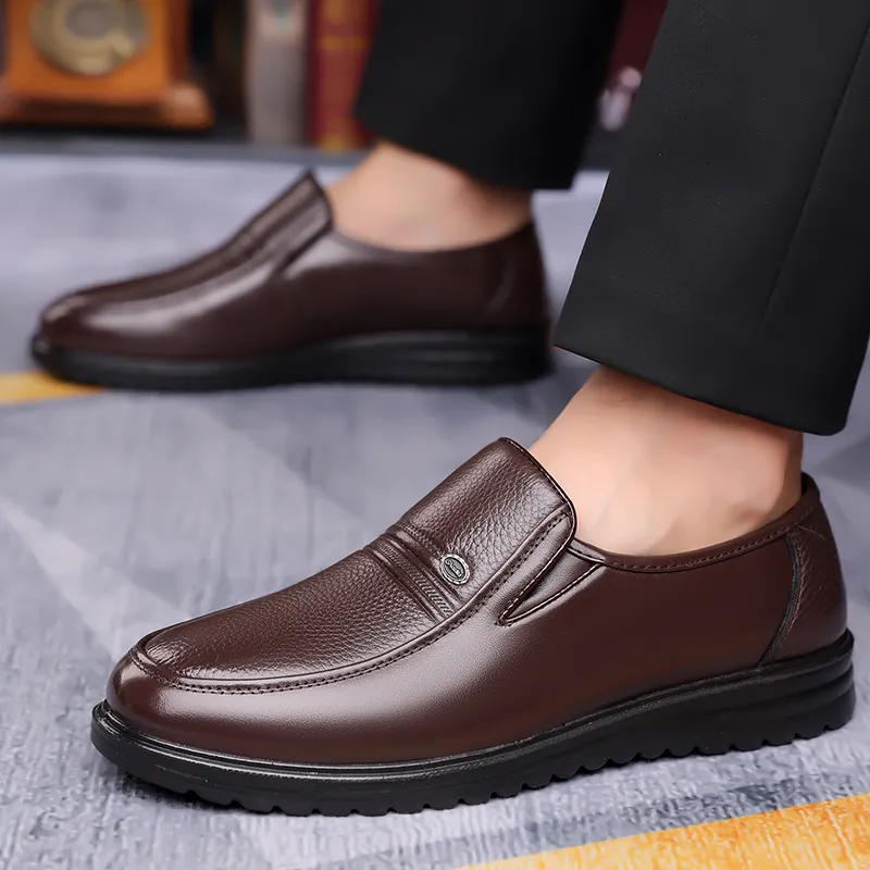 HUANAI Men's Casual Shoes Men Low Top Black-14