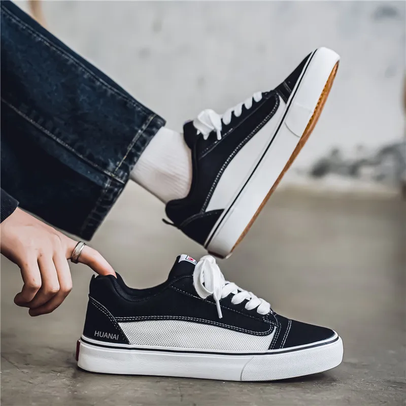 HUANAI Anti Slip Wear Resistant Low Top Skateboard Shoes Men's-10