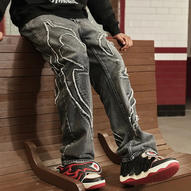 DICETINY Jeans Unisex Black Gray Color-3