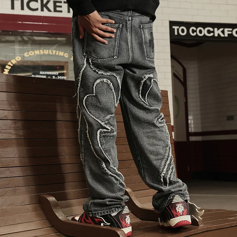 DICETINY Jeans Unisex Black Gray Color-5