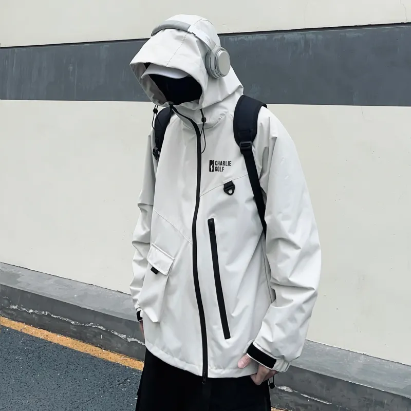 CHARLIE GOLF Water Resistant Windproof Wear Resistant Windbreaker Jacket Unisex-13