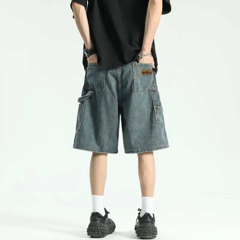 CHARLIE GOLF Denim Shorts Unisex Blue-4