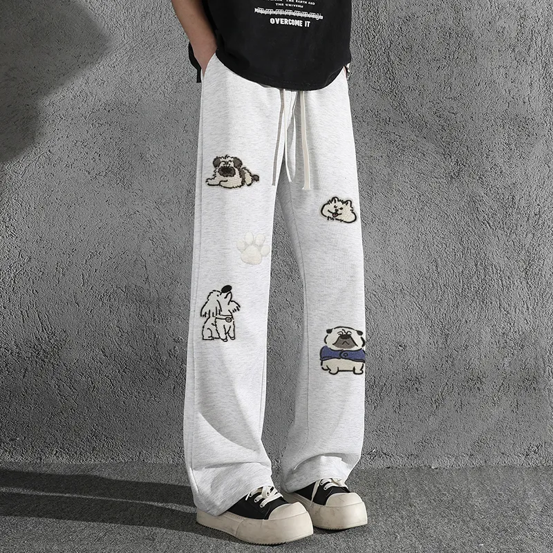 CHARLIE GOLF Knitted Sweatpants Unisex White Heather Gray-4