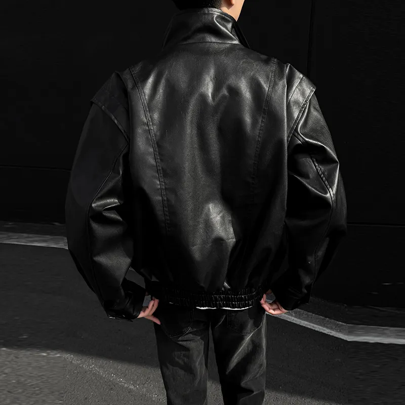 CHARLIE GOLF Leather Jacket Unisex Black-7