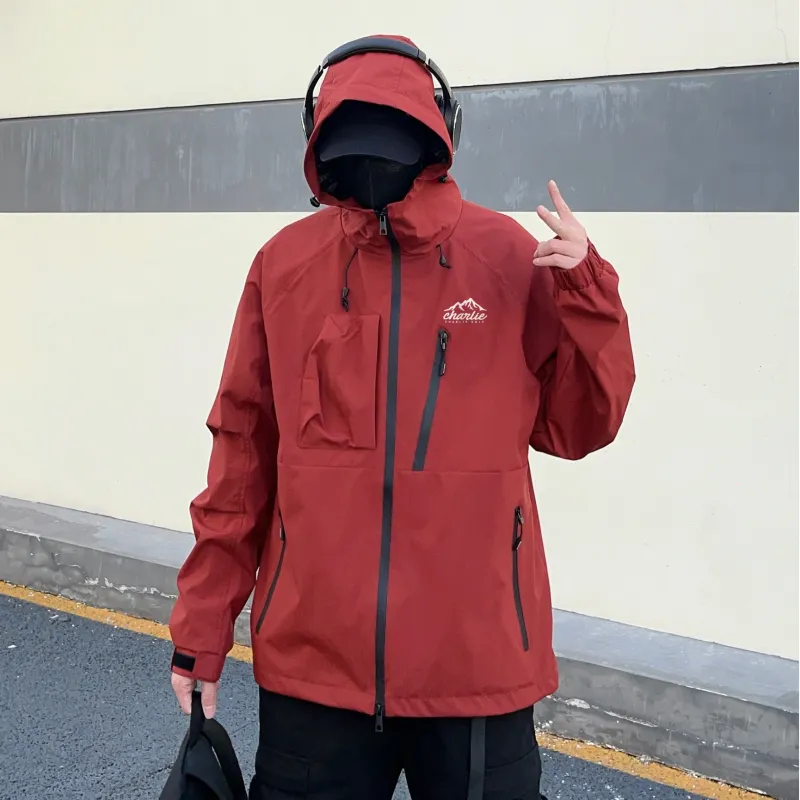 CHARLIE GOLF Water Resistant Windproof Wear Resistant Windbreaker Jacket Unisex-19