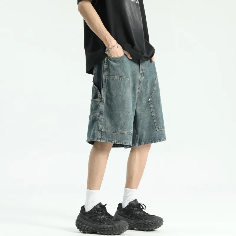 CHARLIE GOLF Denim Shorts Unisex Blue-3