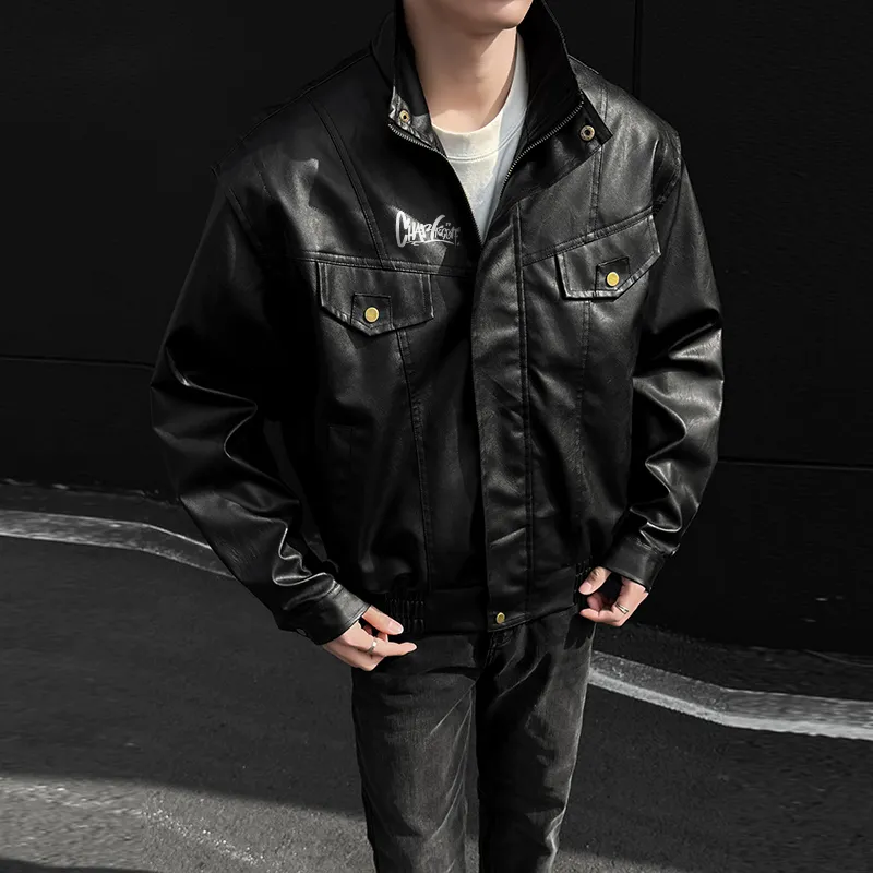 CHARLIE GOLF Leather Jacket Unisex Black-5