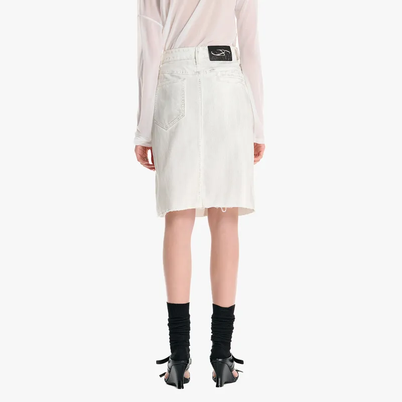 IMXS Denim Short Skirts Women's White-4