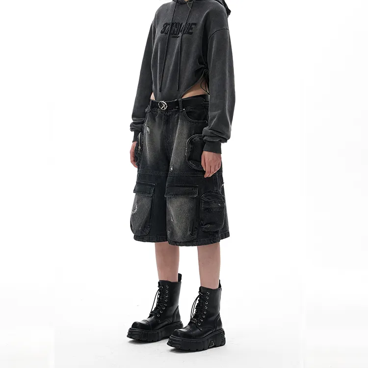 IMXS Denim Shorts Unisex Black-3