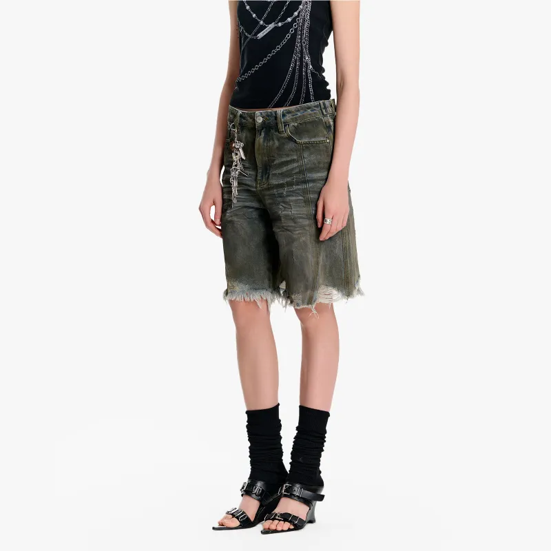 IMXS Denim Shorts Women's Mud Blue-2