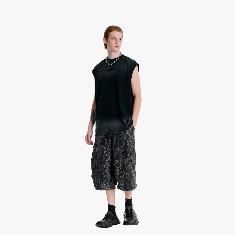 IMXS New Horse Run Collection Cargo Shorts Men's Black Snakeskin Print-5