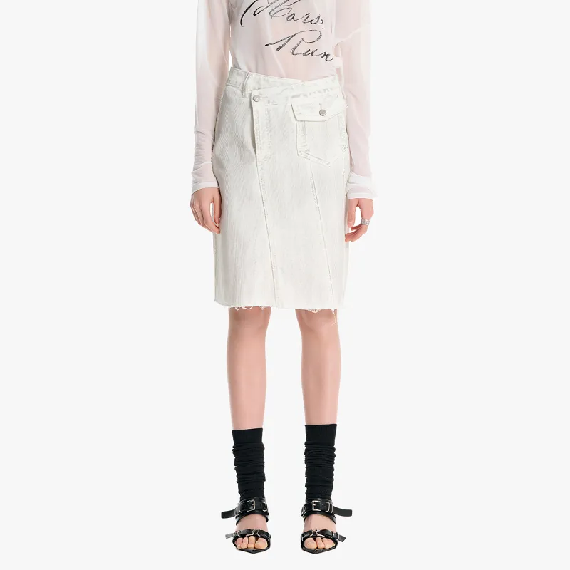 IMXS Denim Short Skirts Women's White-2
