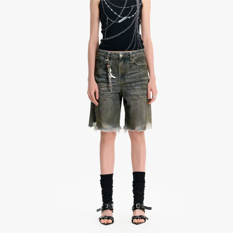 IMXS Denim Shorts Women's Mud Blue-3