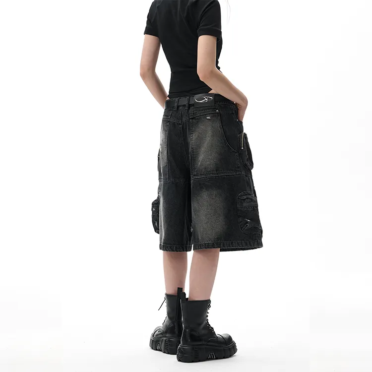 IMXS Denim Shorts Unisex Black-6