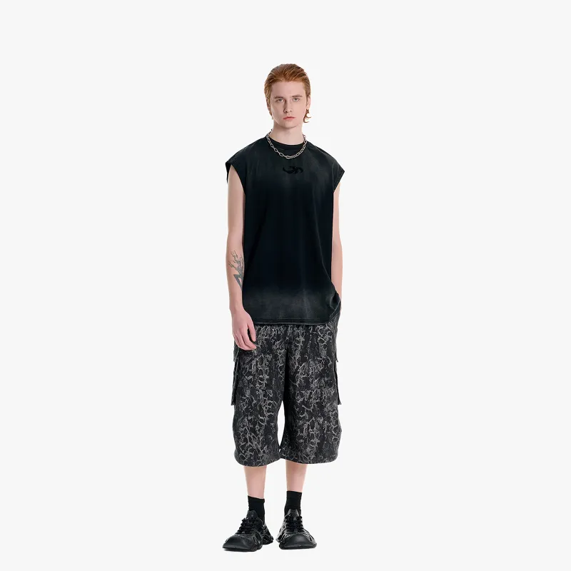 IMXS New Horse Run Collection Cargo Shorts Men's Black Snakeskin Print-6