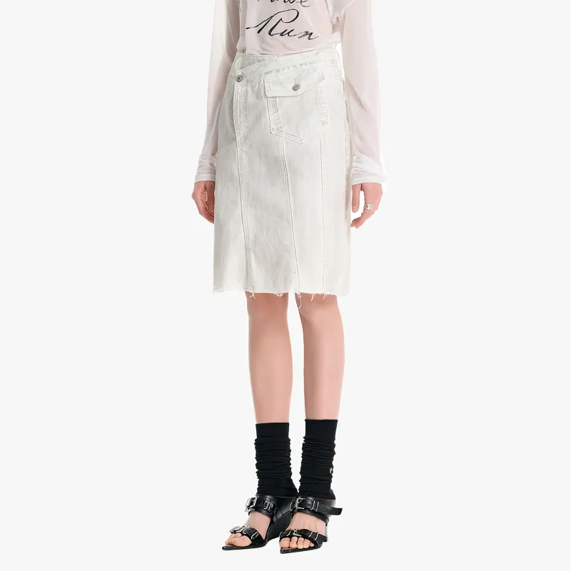 IMXS Denim Short Skirts Women's White-3